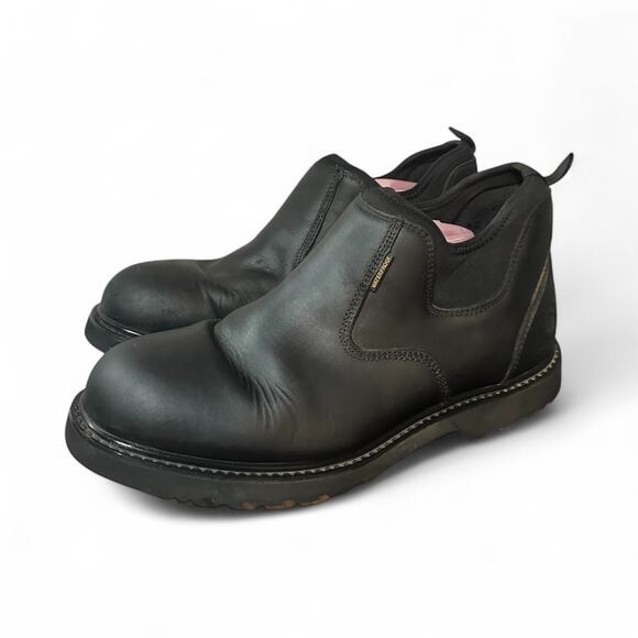 Carhartt Millbrook 4" Romeo Wedge Boot Black Water Resistant Soft Toe Sz 12 Mens - Picture 1 of 8